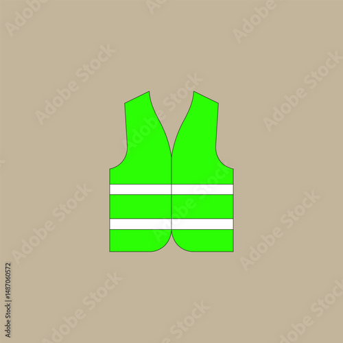 Reflective vest vector illustration. Neon safety jacket