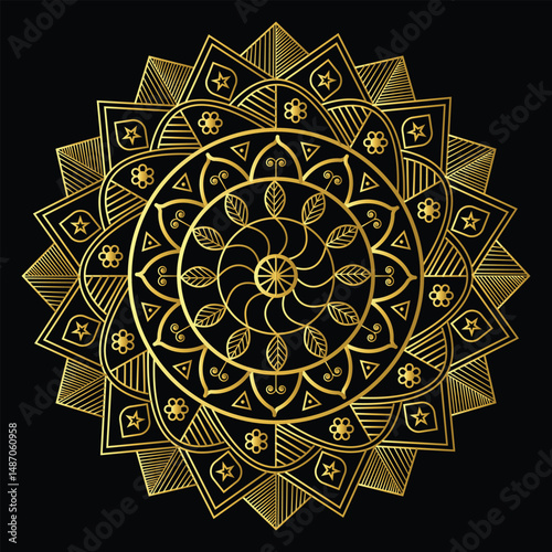 Luxury mandala background with golden arabesque pattern