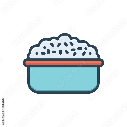 Color illustration icon for risotto