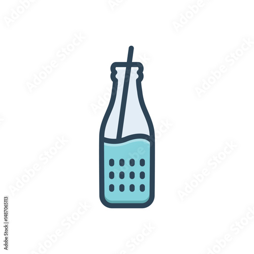 Color illustration icon for soda