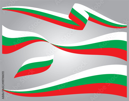 bulgaria ribbon flag vector design