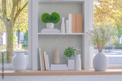 Wallpaper Mural Serene Greenery And Contemporary Decor Showcase Perfect Backdrop For Professional Virtual Meetings And Online Presentations Torontodigital.ca