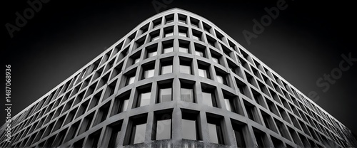 Wallpaper Mural Modern Architecture Geometric Building Corner in Black and White Minimalist Design. Torontodigital.ca