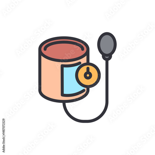 Stylized Illustration Of A Sphygmomanometer For Measuring Blood Pressure