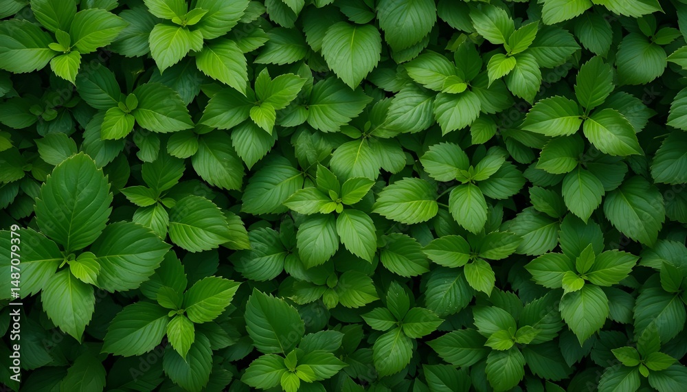Obraz premium Top View of Green Plant Leaves – Nature Spring Concept Background