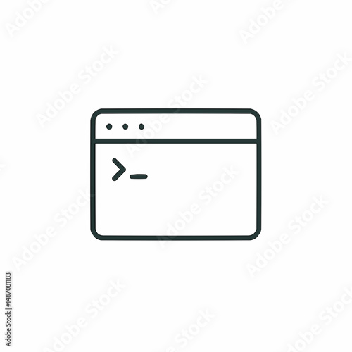 Outlined terminal window with blinking cursor — very minimal and clean for tech themes.