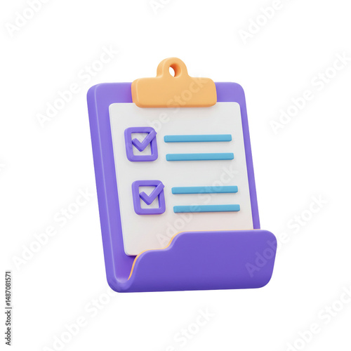 Wallpaper Mural 3d checklist clipboard icon for task management Torontodigital.ca