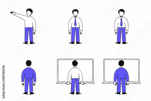 Show appreciation for educators with a charming illustration of a male teacher near a school board conveying dedication passion and knowledge in the classroom
