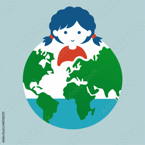 Support the fight against child labour with a meaningful flat illustration that sheds light on the importance of protecting children’s futures around the world