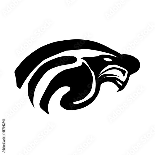 stylist black flat style of animal logo