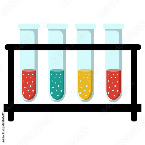 Illustration of Laboratory Science Equipment. Isolated on White Background.
