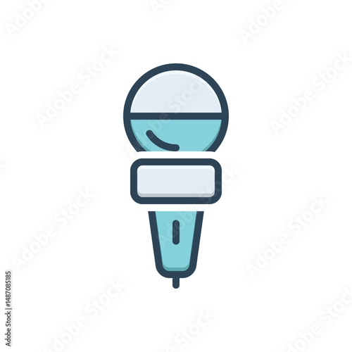 Color illustration icon for mike