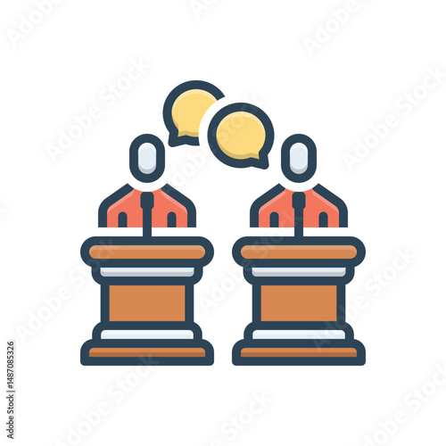 Color illustration icon for opinion