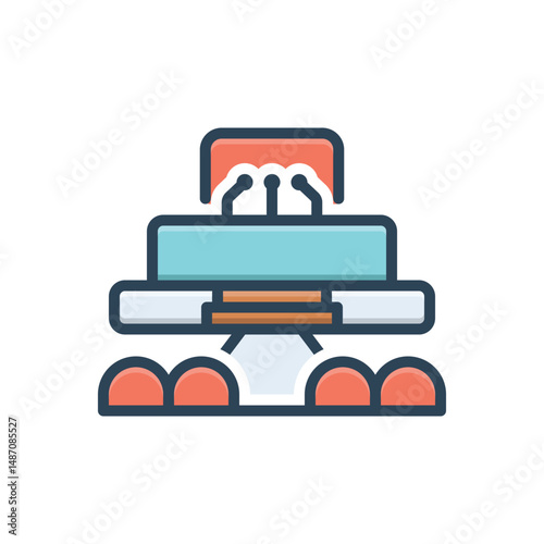 Color illustration icon for public press