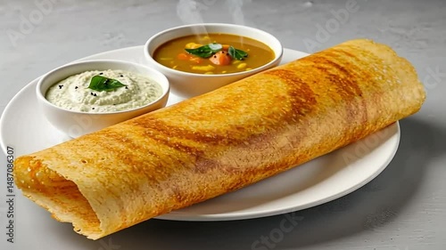 Dosa recipe indian crepe with sambar and coconut chutney south indian breakfast street food recipe