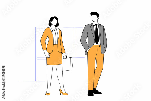 Empower your brand visuals with a professional business woman illustration in formal attire perfect for corporate branding career content and leadership themes