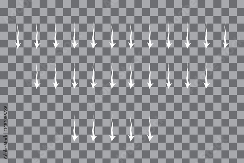 Air flow. Set of blue arrows showing direction of air movement. Wind direction arrows. Vector illustration isolated on white background.