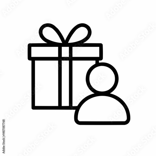 Gift icon combined with a user silhouette — personalized incentive.