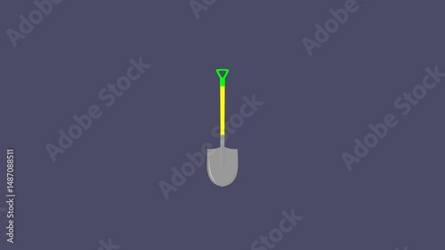 shovel. tools. digging equipment. simple animation. motion graphics