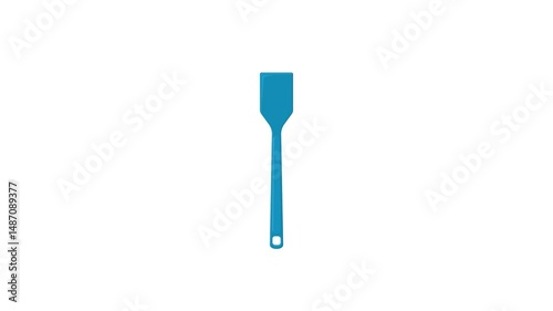 blue spatula on white background. cooking utensils. kitchenware. cooking. frying. restaurant. chef. simple animation. motion graphics