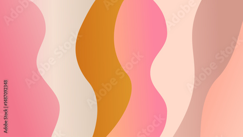 Wavy Abstract Gradient Background in Warm Tones. Soft abstract waves in warm pink, orange, and nude gradients. Perfect for modern design, feminine themes, and digital backgrounds.