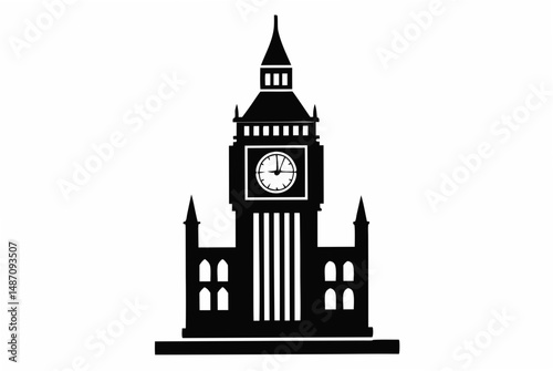 big ben clock tower silhouette