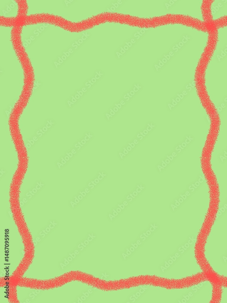 Obraz premium Oil pastel wavy border. Simple wavy frame