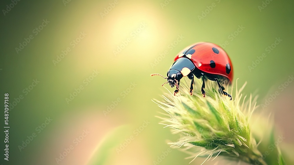Fototapeta premium ladybug on a blade of grass