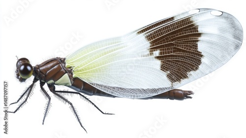 Damselfly isolated on white background. Generative AI