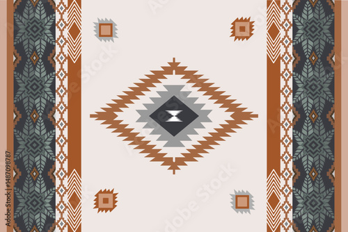 Ikat rug ethnic art seamless pattern traditional and modern style wallpaper, set, geometric, oriental, fabric, clothing, print, ornament, Aztec geometric, furniture