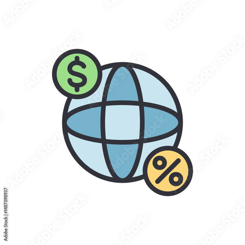 Global Finance And Investment Opportunity With Dollar And Percentage Sign