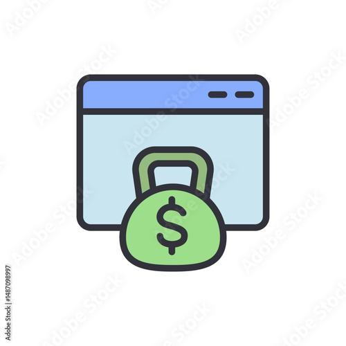 Website Monetization Concept With Money Bag Symbolizing Financial Gains