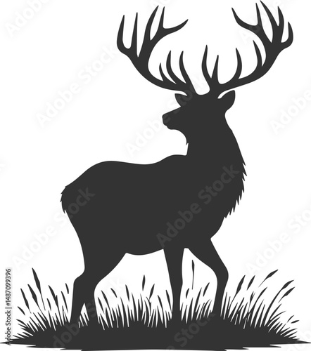 Wild animal vector of a elk silhouette