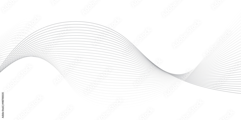 Fototapeta premium Dynamic Curved Line Design on Transparent Background Versatile Vector Illustration for Use in Technology Solutions, IT Services, Engineering Reports, and Data-Driven Projects