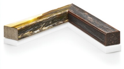 Laminated corner frame isolated on white background. Generative AI