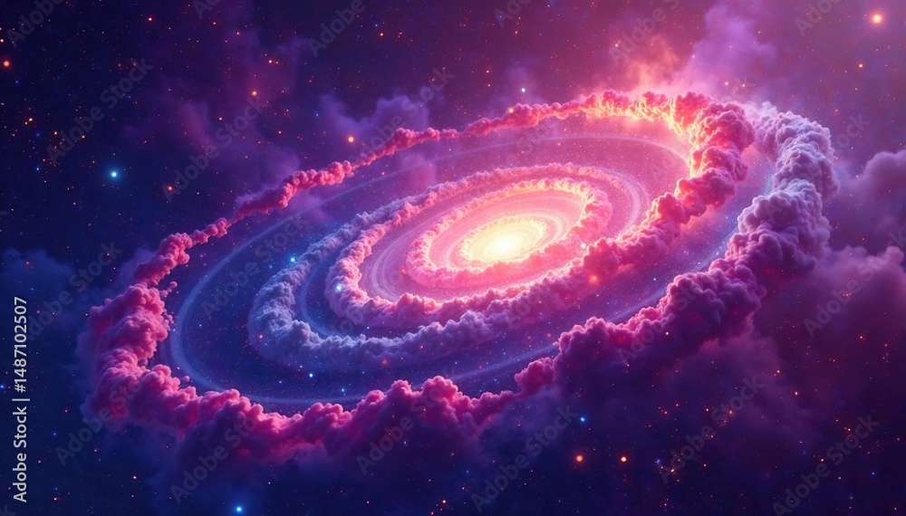 Fototapeta premium Abstract swirling nebula, cosmic dust seamless loop, abstract, seamless