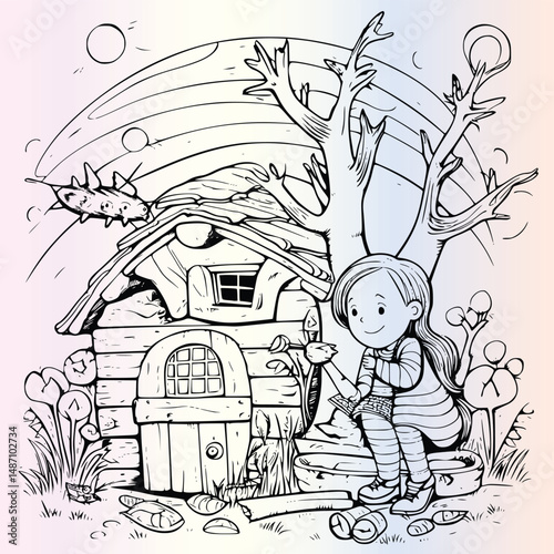 Woodworm Coloring Page For Kids 