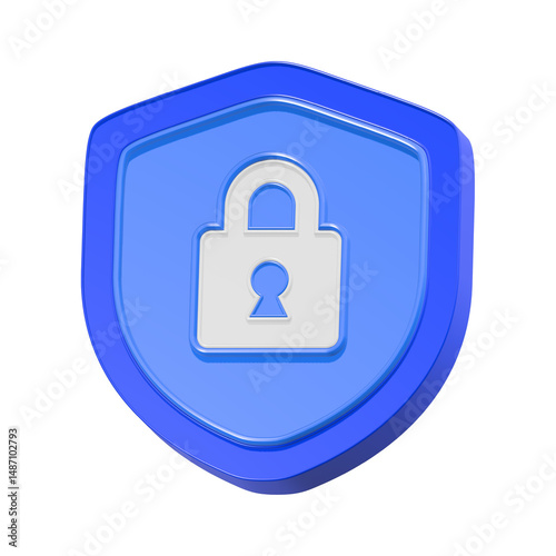 Free Download shield lock icon 3d rendering - GFXLoad