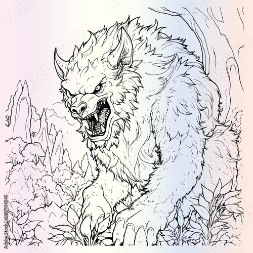 Werewolf Coloring Page For Kids