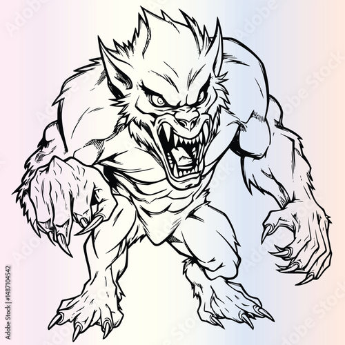 Werewolf Coloring Page For Kids