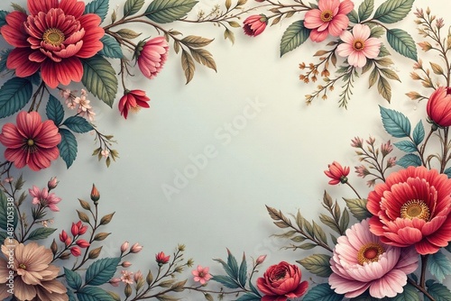 Soft paisley floral pattern, muted tones, delicate details, curve, pastel