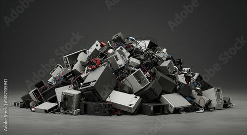 e-waste,  electronic waste,  recycling, Pile of discarded electronic waste