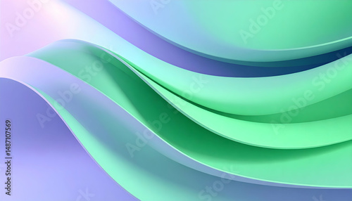Abstract Holographic Purple Green Fluid Iridescent Background