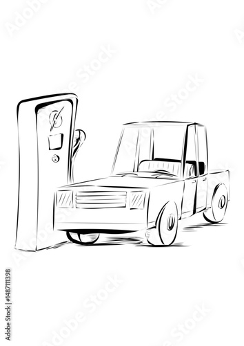 Elektroauto und Ladesäule