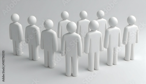 Isometric Group of White Figures on White Background