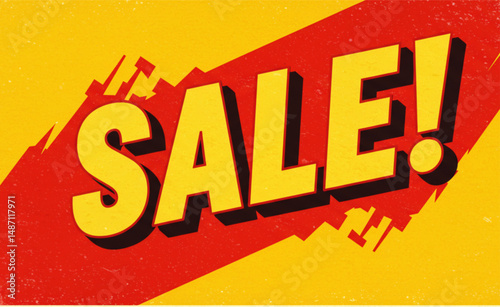 Yellow sale poster vector illustration