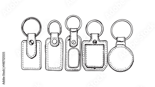 Leather Keyholder line art used in modern everyday carry concept