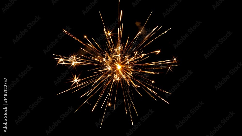 Fototapeta premium Star-shaped Fireworks: Bright star-shaped fireworks, symbolizing success and achievement. 