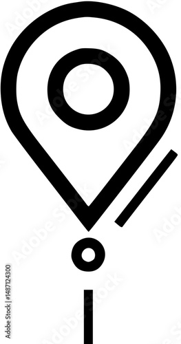 Abstract pointer marks location on map