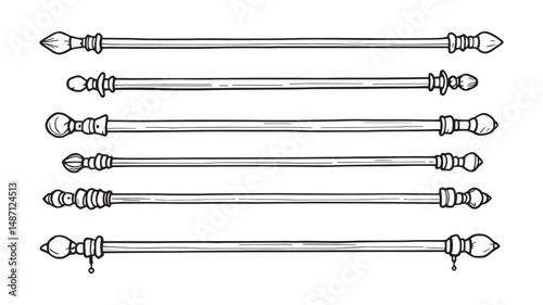 Metal Curtain Rod line art used in elegant room decor ideas